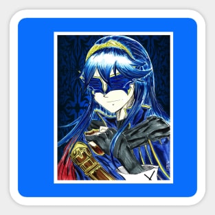 the blue knight in armor of magic anime style art ecopop Sticker